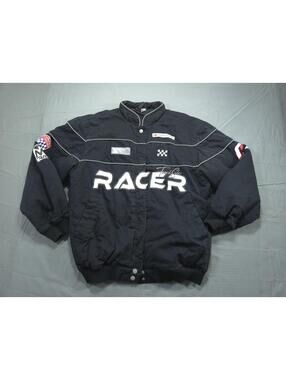 H&M Divided Jacket Womens Extra Small Black Motor Racer Motocross Snap Button